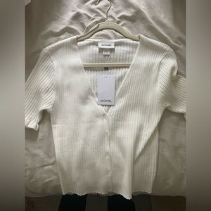 Cream short sleeve cardi